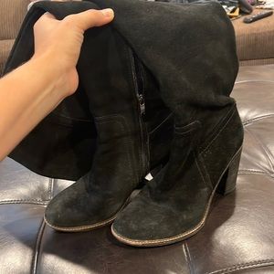 heeled suede booties